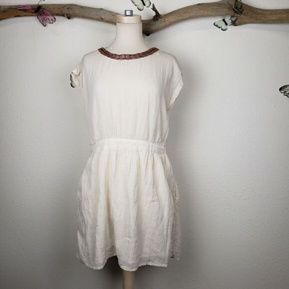 MNG mango boho embroidered mini dress open back - Picture 2 of 8